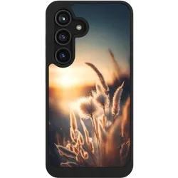 Nivocase Hülle für Samsung Galaxy S24 Handyhülle NIVOcore Case Schwarz Natur Sonne Pampasgras (Samsung Galaxy S24), Smartphone Hülle, Schwarz