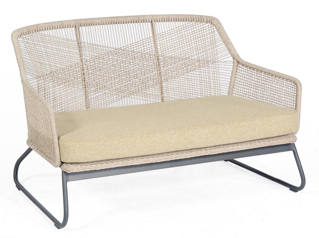 MUESING Lounge-Sofa Couture Alu/PE-Kunststoffgef lecht white-shell inkl. Kissen SonnenPar 16906160