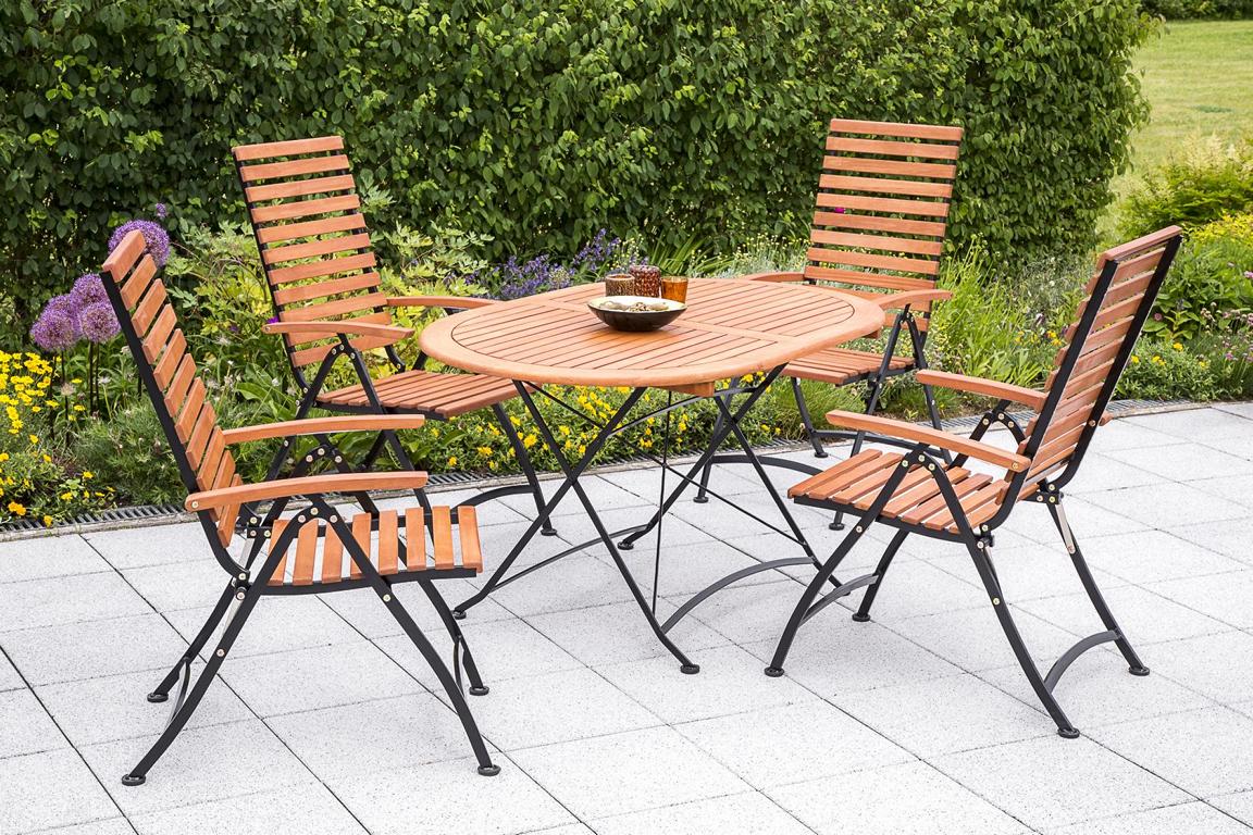 MERXXHANDELS Schlossgarten Set 5tlg 4 Sessel Tisch oval 140x90cm 16909229
