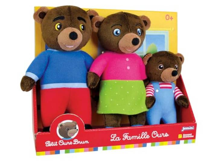 JEMINI Knuffel Familie Kleine Bruine Beer Officiële Licentie 3 Pluche: Kleine Bruine Beer 13 cm, Mama Beer & Papa Beer 19 cm Vanaf de geboorte Cadeau-idee Baby