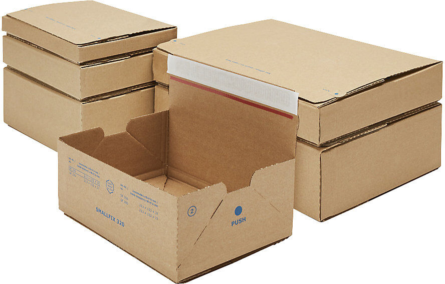 Versandverpackung, 1-wellig, braun, LxBxH 213 x 153 x 37 mm, ab 300 Stk ratioform flow
