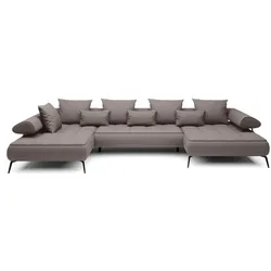 Wohnlandschaft Seledo Stoff Grau Taupe