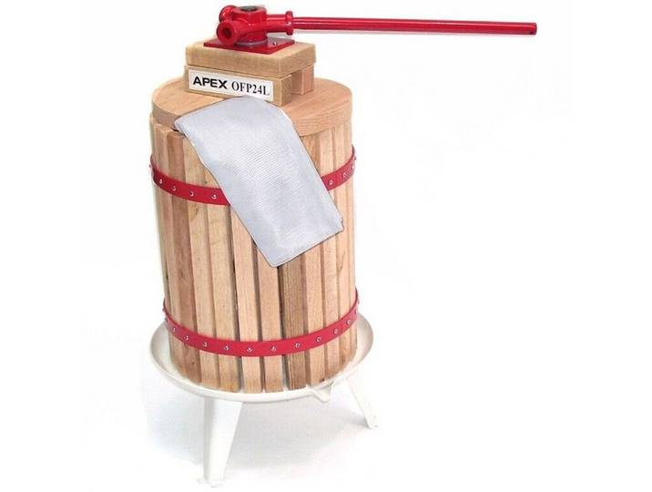 Apex Obstpresse Obstpresse mit 2 Presstuch 24L Maischepresse 56322 Weinpresse, holz