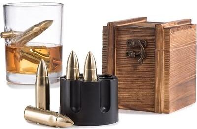 Bezrat Set of 6 Gold Whiskey Chilling Stones