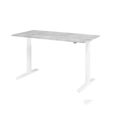 Hammerbacher-Sitz-Steh-Schreibtisch el.160x80cm Beton/Weiß-VXMKA16/M/W