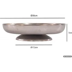 FineBuy, Dekoschale, Dekoschale Schmuckteller Aluminium Rund Schale 50cm Metallschale Dekoteller Alu