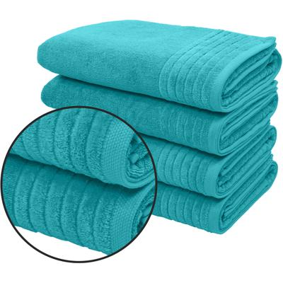Duschtücher OTTO HOME "Sanremo Premium, Premium Handtücher, 600 gr/m², 70x140cm", blau (aqua), B:70cm L:140cm, Frottier, Frottier, Handtücher, mit Bordüre, flauschig und weich, dicke Qualität, 5 Jahre Garantie