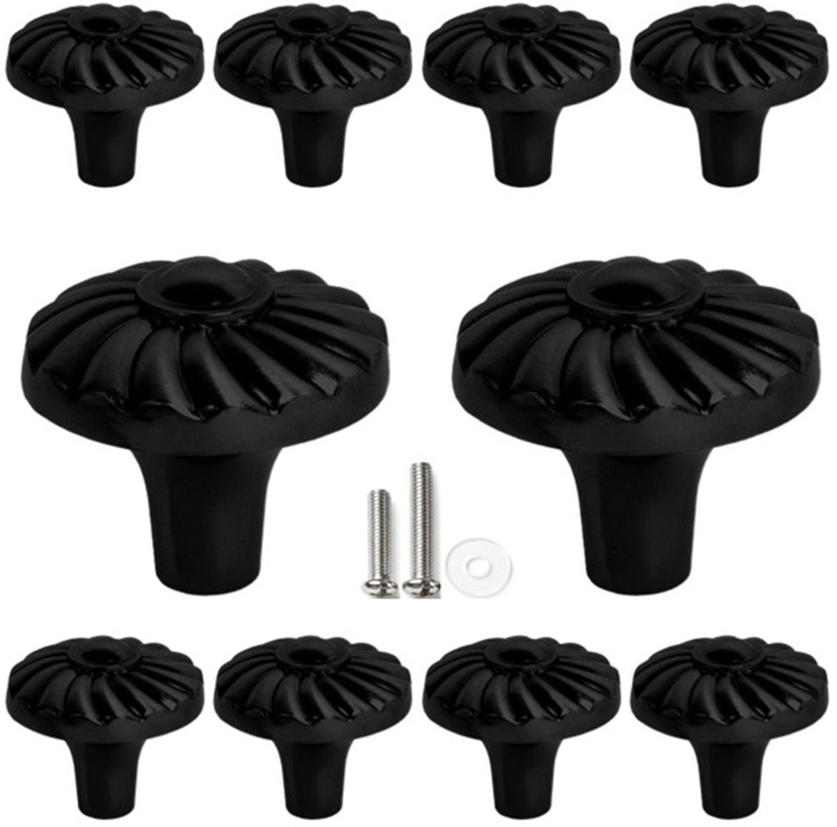 MSQDESIGN Kastknop zwart Metaal - 10 stuks