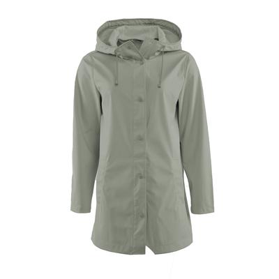 Outdoorjacke STOOKER WOMEN "JOYCE Outdoorjacke mit Kapuze", Damen, Gr. 44/46, grau (grün seagrass), Stoff, 100% Polyester, regular fit, Jacken Outdoorjacke, Outdoorjacke Langarm Kapuze Wind Regen für Damen