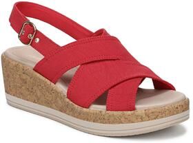 Women's Rye Slingback Wedge Sandal by Bzees for LifeStride in Fire Red (Size 11 M)