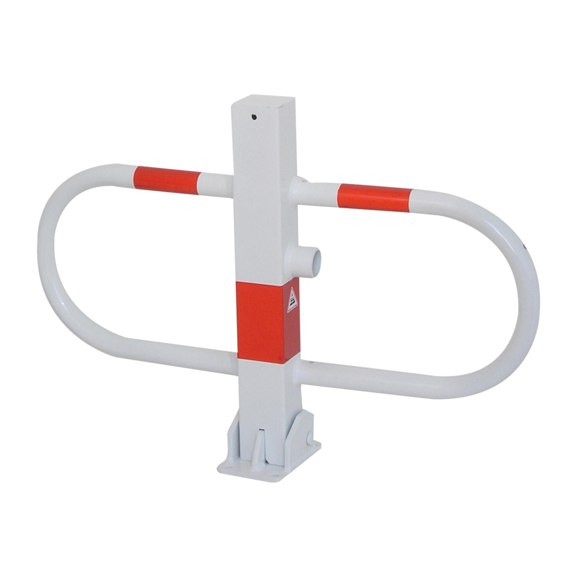 Schake Parkplatzsperre Typ 4709FU, umlegbar + Dreikantverschluß, 70x70mm + seitlichen Rohrbügeln feuerverzinkt)