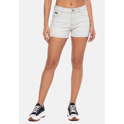 Stoffhose CIPO & BAXX "Shorts", Damen, Gr. 28, Normalgrößen, weiß (lightgrau), 70% Baumwolle, 27% Polyester, 3% Elasthan, unifarben, regular fit kurz, Hosen Stoffhose, in vier attraktiven Farben