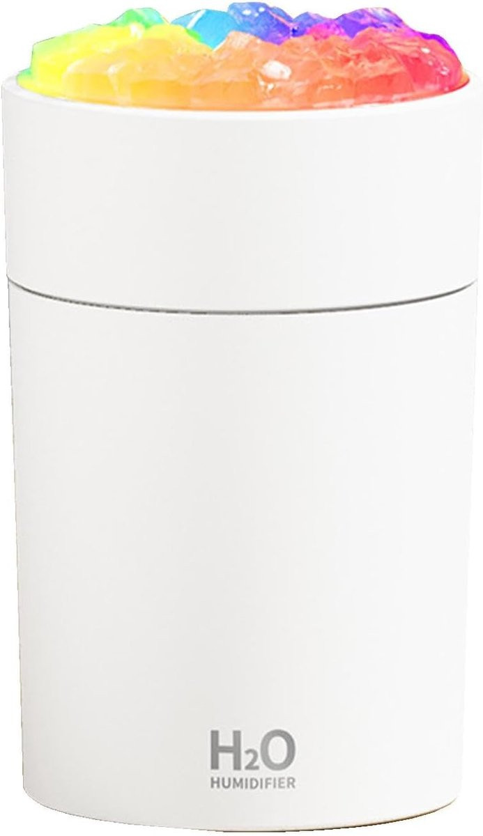 Stille Ultrasone Luchtbevochtiger met Kleurveranderende Verlichting en Aromatherapie, Wit/Multicolor