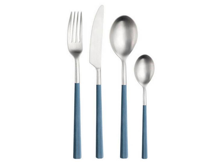 Pintinox Besteckset Hive, Edelstahl, Hellblau, Metall, Kunststoff, 16-teilig, 7x5.3x25.5 cm, ISO 9001, rostfrei, lebensmittelecht, Essen & Trinken, Besteck, Besteck-Sets