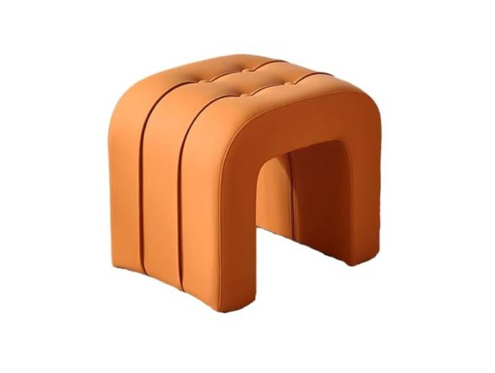 XXAD553TY Lederhocker, multifunktionaler Hocker, kann als Beistelltisch verwendet Werden Kleiderschrank(Orange)