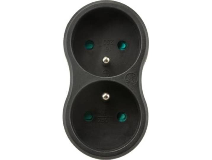 Essentielb - Multiprise Biplite En Bioplastique Noire