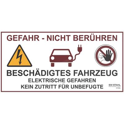 Sw Stahl Klebeetikett für beschädigte E-Fahrzeuge [Hersteller-Nr. 07330L]