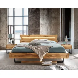 Massivholz »Edmonton« Wildeiche Balkenbett II 180x200 cm