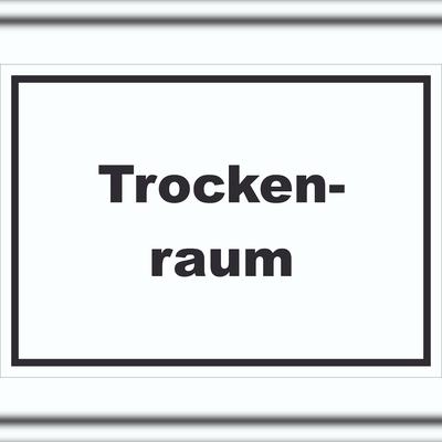HB-Druck Trockenraum Schild mit Text Wäsche trocknen waagerecht A2 (420x594mm)