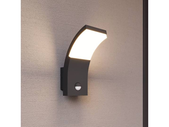 Außenwandleuchte mit Bewegungsmelder Timm Lucande, schwarz, Aluminium, Modern, Wandlampe