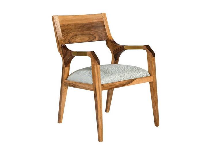 JVmoebel Holzstuhl Grauer Stoffsessel mit Holzrahmen für elegantes Wohnen (1 St), Made in Europa