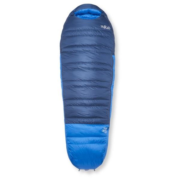 Rab - Ascent -24C / -11F - Daunenschlafsack Gr Long - Body Size: 200 cm Zip: Left Blau