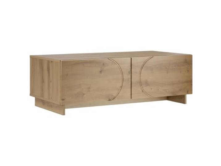 LASWWQMRF Couchtisch Holzwerkstoff Artisan-Eiche 102x50,5x35cm Rechteckiger Wohnzimmertisch mit 2 flexiblen Schubladen und 2 Ablagen für praktische Aufbewahrung im Wohnbereich.