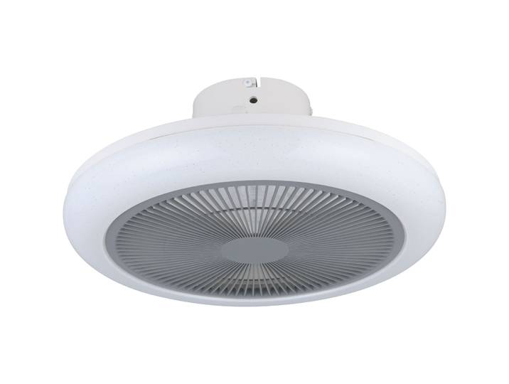 Eglo Deckenventilator mit Licht Kostrena Weiss, grau Kunststoff B 45.5 cm Leuchtmittel inklusive - LED - Deckenventilator mit Licht- LED