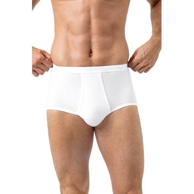 Slip MEY "Noblesse", Herren, Gr. XXL, weiß, Feinripp, Obermaterial: 100% Baumwolle, unifarben, körpernah, Unterhosen Slip, mit Eingriff, natürliches Tragegefühl