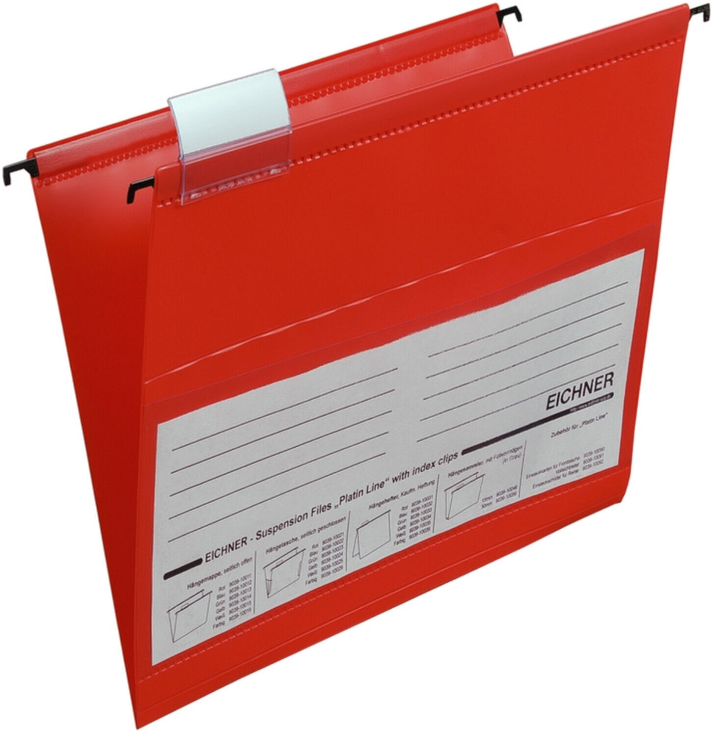 Eichner PVC-Hängemappe Platin Lineseitlich offen, rot (4052301008656)