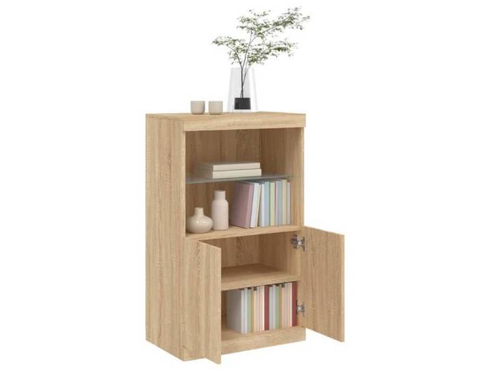 Buffet avec lumières LED chêne sonoma 60 5x37x100 cm_2 ans garantie_20310