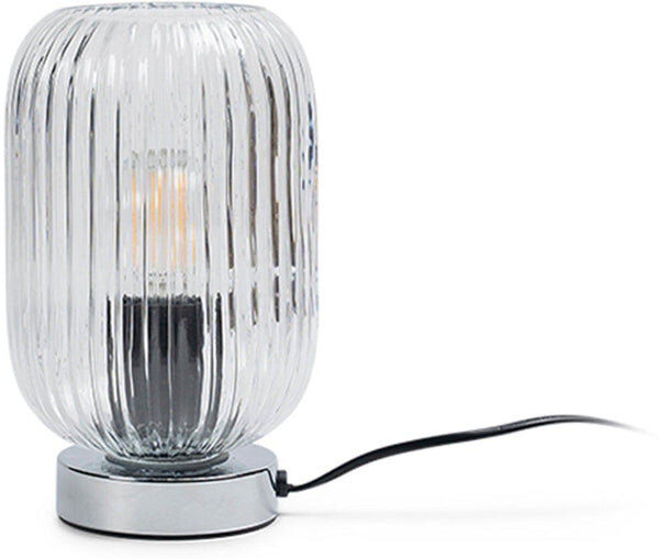 Fairmont Park Showstead Metal Accent Lamp Chrome/Clear 20cm H X 14cm W X 10cm D