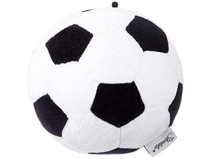 Sterntaler 33010 Ball, Fußball-Design, Alter: Kinder ab 0 Jahren, Schwarz/Weiß, 13 cm