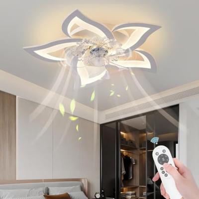 Universal Stock Modern Low Profile Ceiling Fan With Lights, Dimmable LED Flush Mount Smart Ceiling Fan With Remote & App Control Modern Low Profile Ceiling Fan With Lights, Dimmable LED Flush Mount Smart Ceiling Fan With Remote & App Control