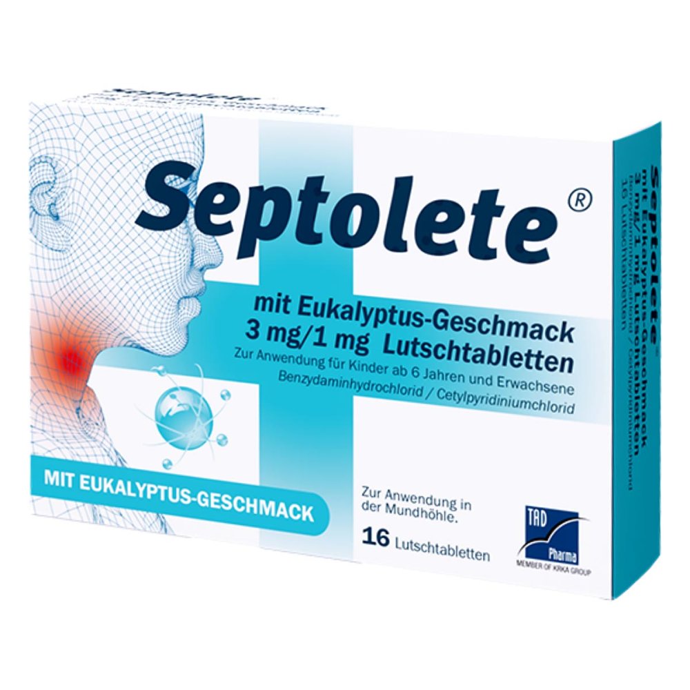 TAD Pharma GmbH Septolete 3 mg/1 mg Lutschtabletten mit Eukalyptus-Geschmack 16885213