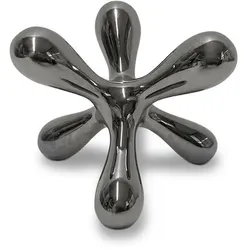 Deko-Objekt Blume 9,2 cm Keramik Silber
