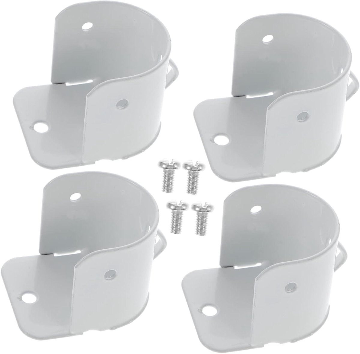 Wit Gordijnsteun Ijzeren Flens Roedehouder voor extra opbergruimte zonder boren 40x30x30mm