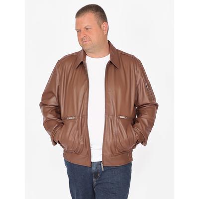 Lederjacke JCC "3102229", Herren, Gr. 60, braun (cognac), Oberstoff: 100% Leder. Innenfutter oben: 100% Polyester. Innenfutter unten: 100% Baumwolle. Ärmelfutter: 100% Polyester, Jacken