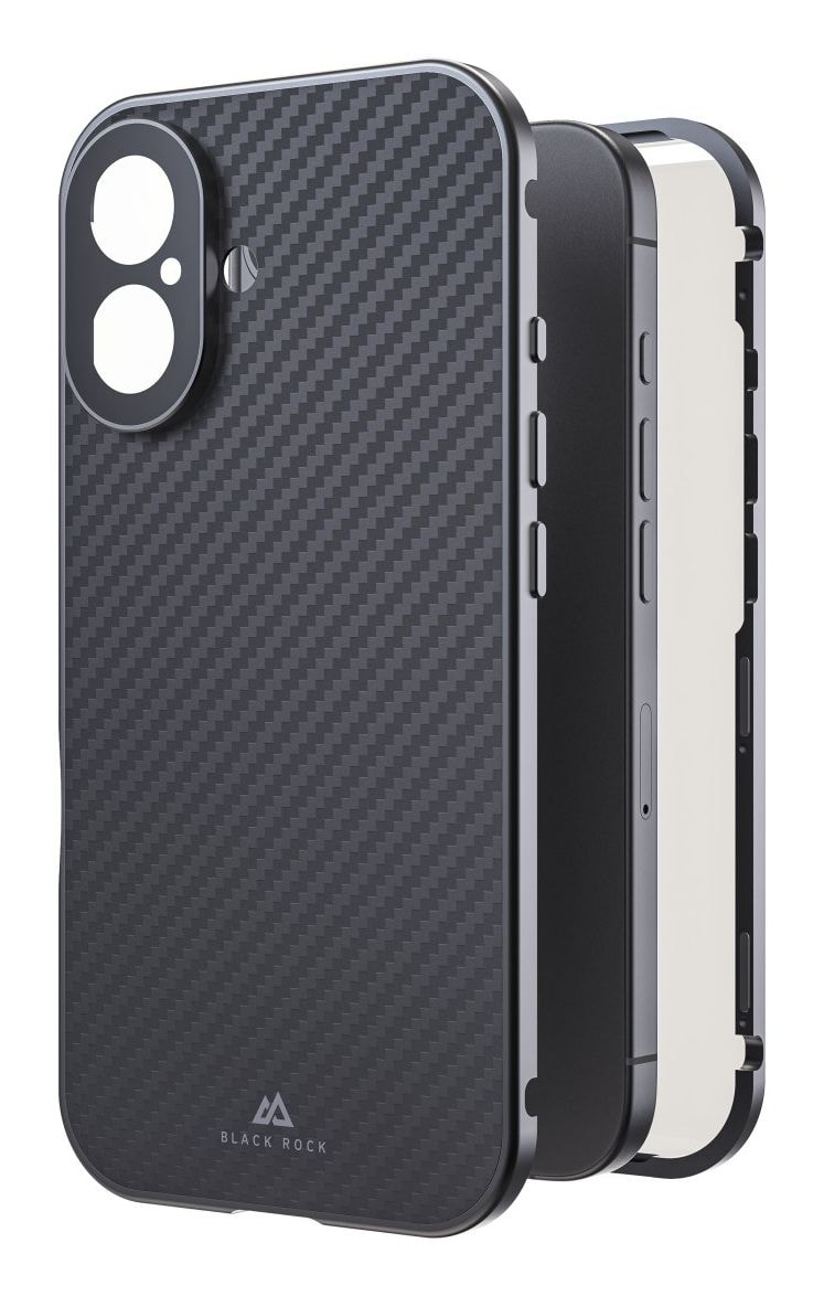 BlackRock Cover für iPhone 16 (Schwarz, Transparent) 360 Grad Glass 00228085