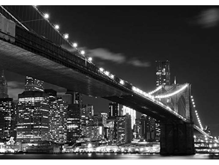 AG Design – Papiers Peints intissé – Le Pont de Brooklyn – Tapisserie Photo – Poster Photo géant – 360x270 cm – 4 lés – FTNS 2469