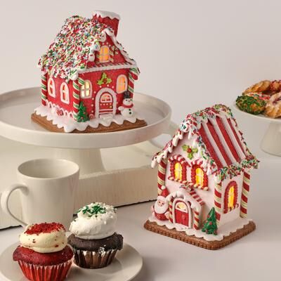 Regency International "7"" LED Cookie Sprinkles House Set of 2"