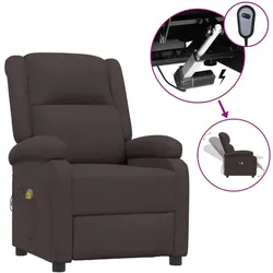 vidaXL, Massageliege + Massagesessel, Massagesessel Elektrisch Dunkelbraun Stoff