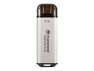 Transcend SSD ESD300S Externe SSD, 2TB, USB-C, Zilver