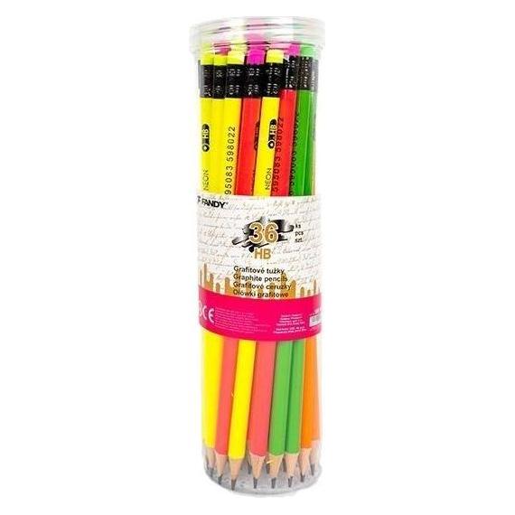 Andy Neon HB Graphitstift mit Radiergummi (36 Stück) (2.20 mm, HB, 36x) (47333569)