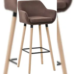 DELUKE Barhocker MIRID - Stoff Coffee 51x50x101 cm | Barstuhl Mit Lehne Tresenhocker Tresenstuhl Kneipenhocker Kneipenstuhl