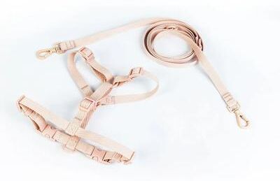 Uplift Essentials Macaron Series Harness & Leash Set Dual Head Adjustable Comfort Vest For Small To Medium Dogs pink s