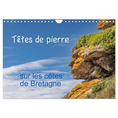 Têtes de pierre sur les côtes de Bretagne (Calendrier mural 2027 DIN A4 vertical), CALVENDO calendrier mensuel