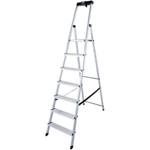 Krause Stehleiter Monto Safety, 126351, mit Plattform, aus Aluminium, bis 150kg, mit 7 Stufen