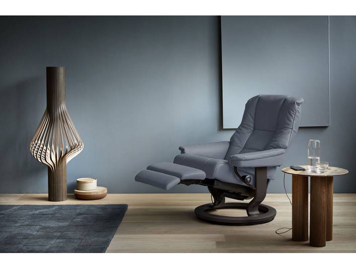Relaxsessel, Leder BATICK & PALOMA, Blau, 79×101×77 cm, Elektrisch Verstellbar, Klassisch, Stressless