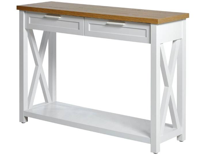 Jahnke Konsolentisch Chalet (1-St), Konsolentisch mit 2 Schubladen und Ablage, Landhausstil, X-Design